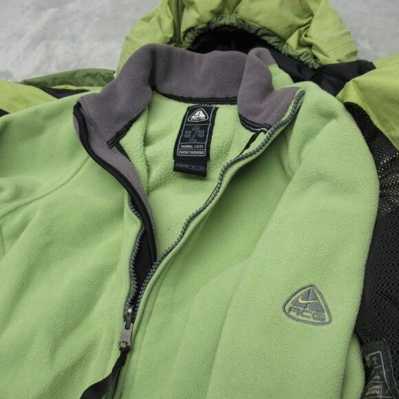 Nike ACG Jacket Womens Small Green Hood Removeable  Fleece Storm Fit‎ 3 In 1 - Picture 10 of 16